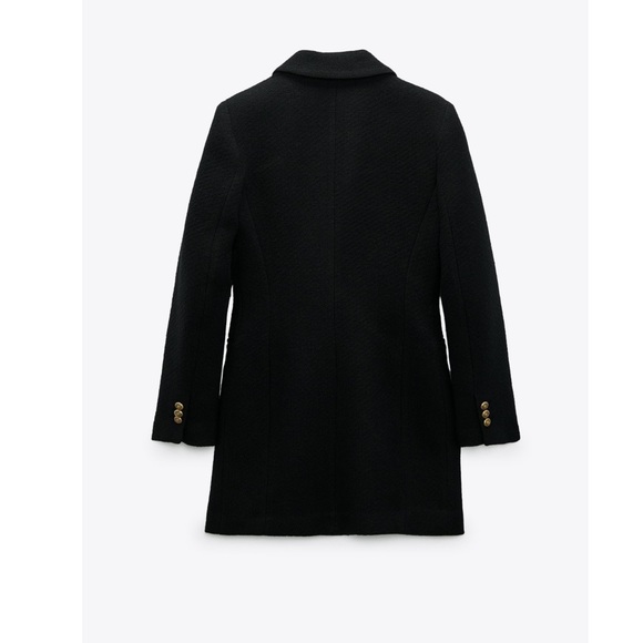 ZARA | NWT BLACK DOUBLE BREASTED LONG BLAZER - Picture 11 of 13